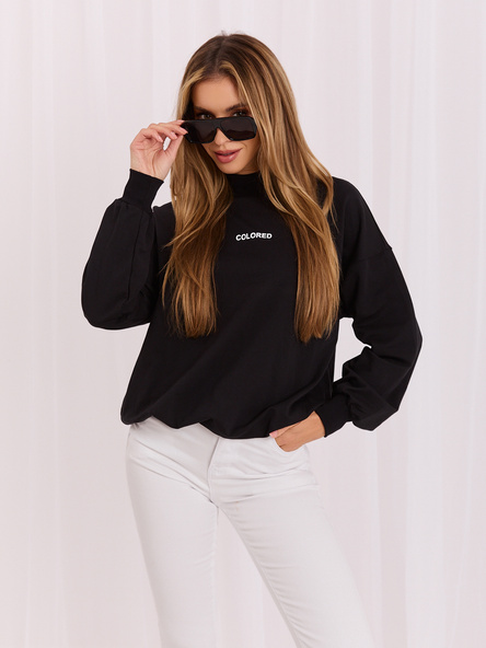 Czarna bluza damska bez kaptura Dylan RUE PARIS