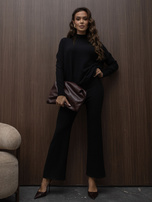Czarny swetrowy ze spodniami wide leg