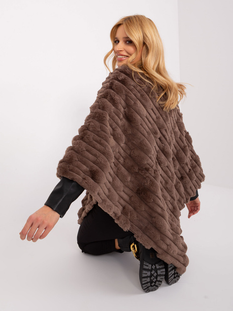 Brązowe eleganckie poncho damskie  