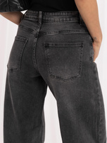 Grafitowe damskie jeansy typu baloon