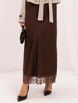Brązowa midi spódnica typu slip skirt 