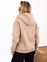 Ciemnobeżowa rozpinana bluza basic z ociepleniem