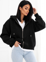 Czarna damska bluza basic z ociepleniem 
