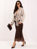 Brązowa midi spódnica typu slip skirt 