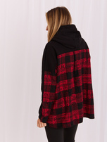 Czarno-czerwona bluza damska z kapturem Freyah RUE PARIS