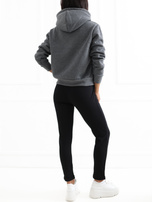 Ciemnoszara dresowa bluza basic z kapturem RUE PARIS