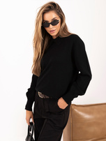 Czarny elegancki sweter z kołnierzem 