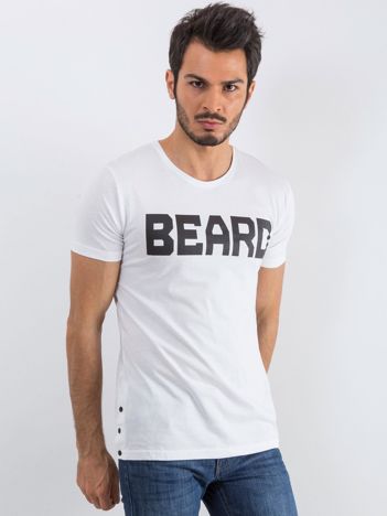 Biały t-shirt męski Beard
