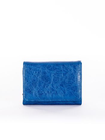 Niebieski portfel damski z ekoskóry 