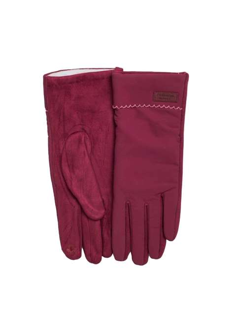 Bordowe zimowe rękawiczki damskie 