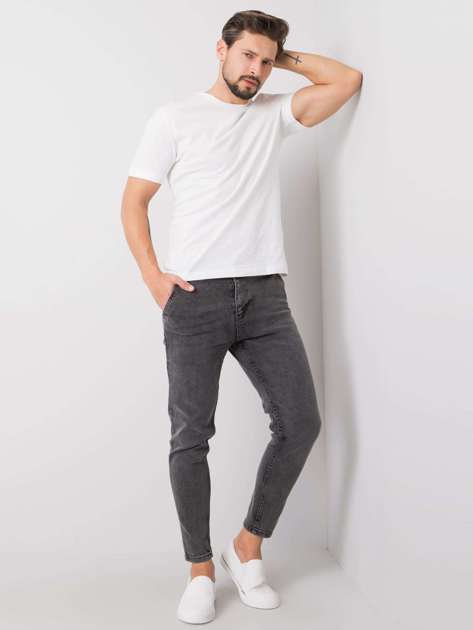 Ciemnoszare jeansy męskie slim fit Bennett LIWALI
