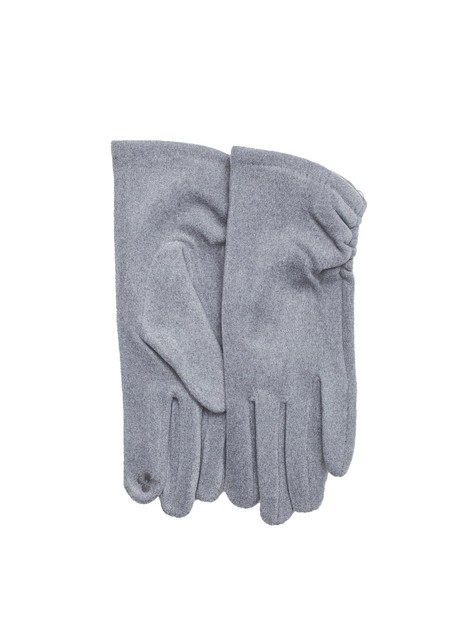 Jasnoszare rękawiczki damskie na zimę