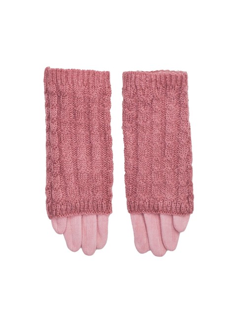 Różowe damskie rękawiczki zimowe